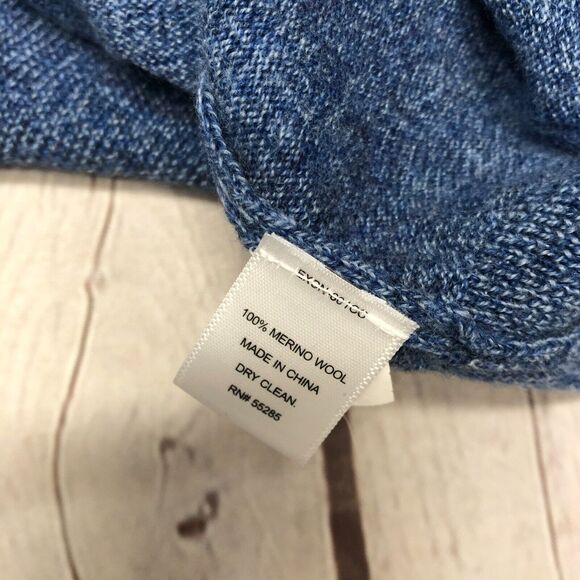 Express Men Modern Fit Extra Fine Merino Wool Sweater Size Large Blue B297 -21 - Picture 7 of 12